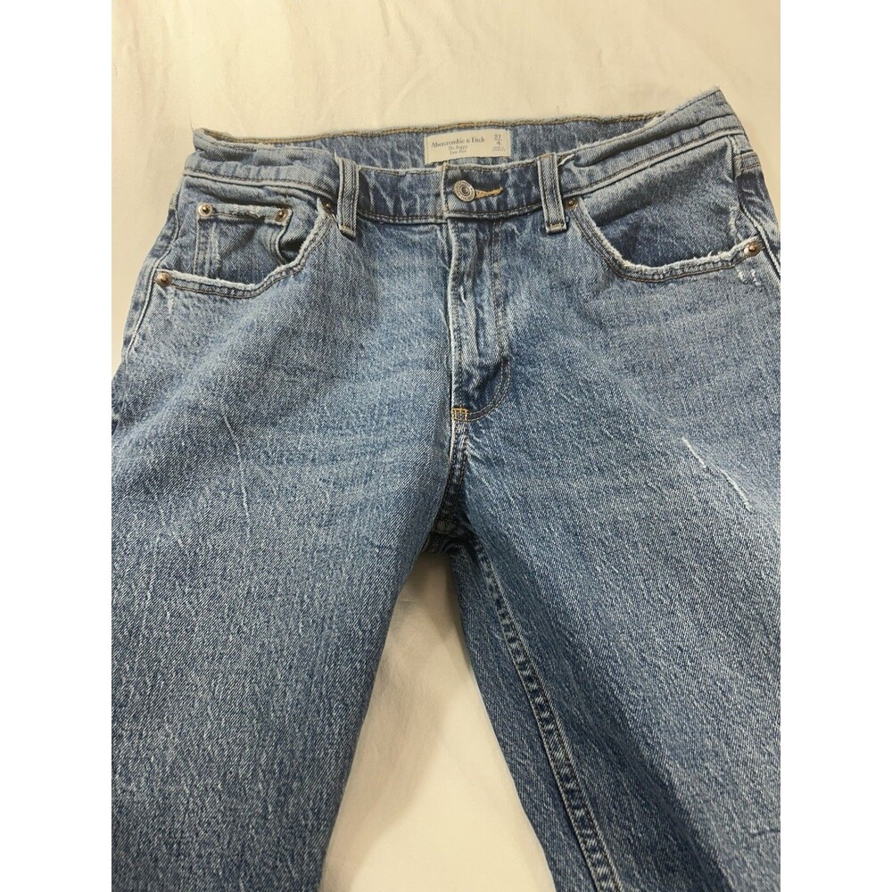 Abercrombie & Fitch Baggy Low Rise Jeans Womens 27x32 Raw Hem Y2K Denim